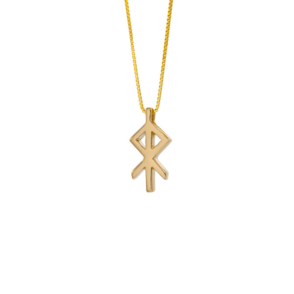 Heart / Hjarta Gold Plated Neclace Bindrune – Alrun Nordic Design