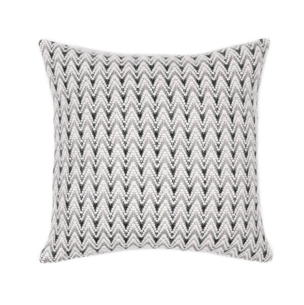 Grey wool pillow cover with modern wave-pattern design, neutral tone, and soft, lightweight lambswool feel.