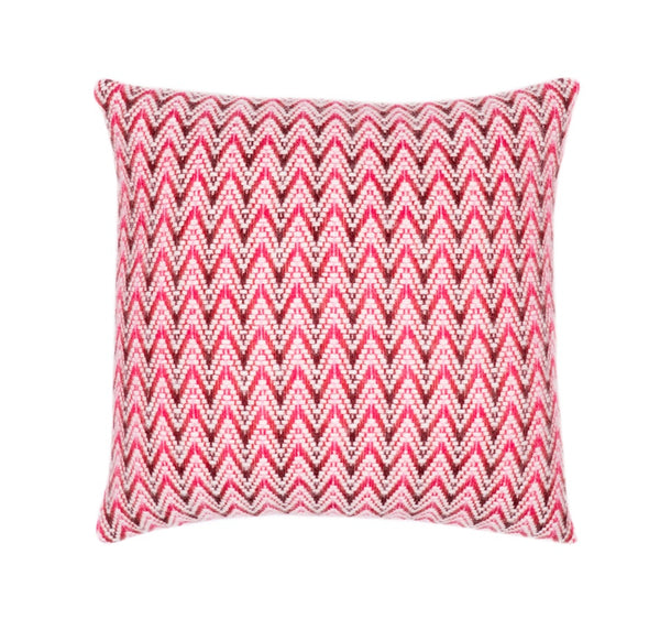 Red wool pillow case featuring a wave-like pattern, soft lambswool fabric, and a luxurious, stylish finish. Alrun Nordic Design