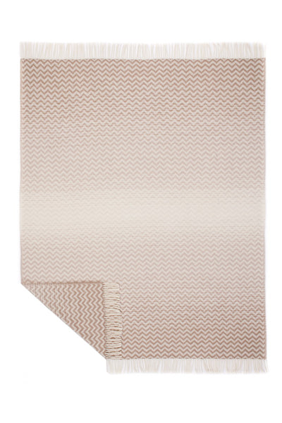 Luxury Wool Blanket with Chevron Ombre – Indoor & Outdoor Use